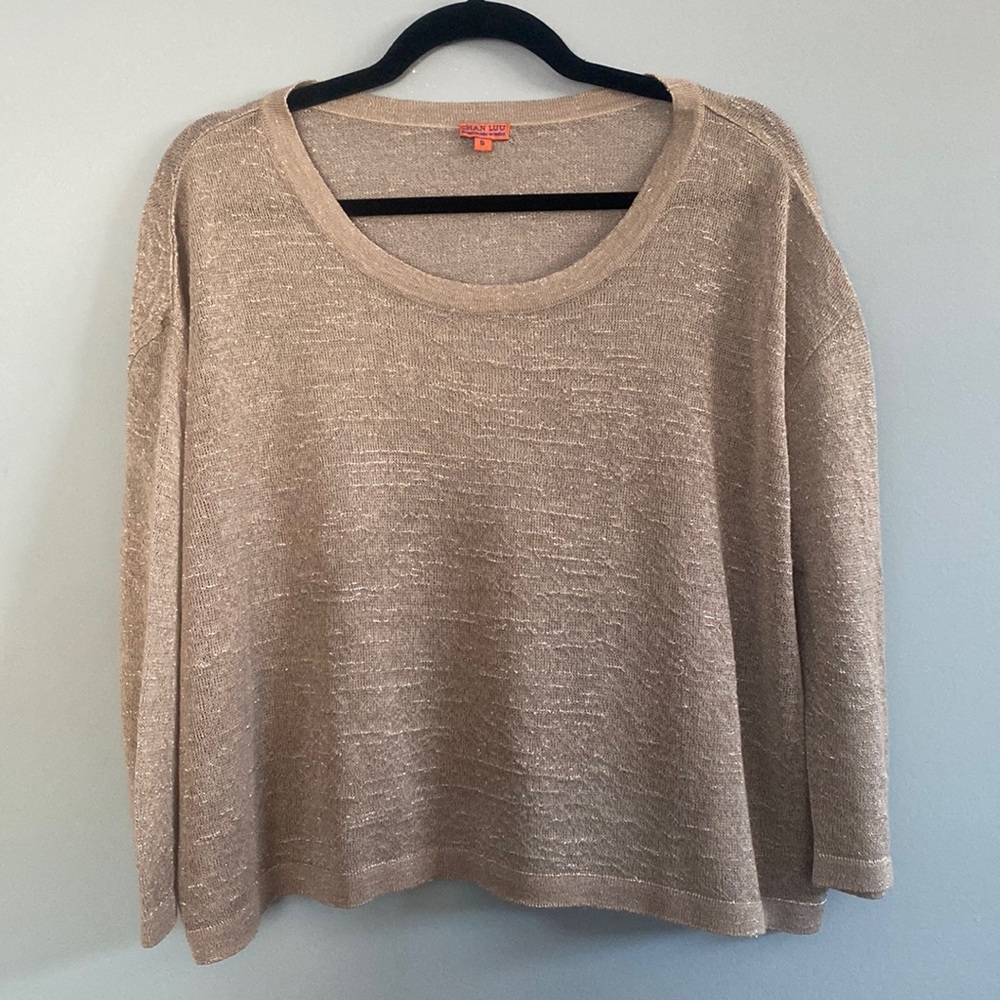 Chan Luu Cropped Lightweight Knit Sweater Sz Small